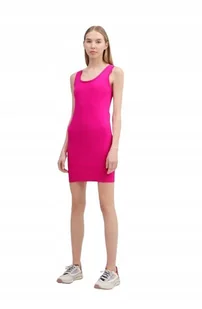 4F SUKIENKA DAMSKA RÓŻOWA NA RAMIĄCZKACH KRÓTKA PRĄŻKOWANA XS KTB - Sukienki - miniaturka - grafika 1