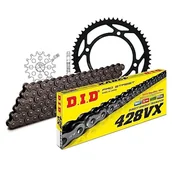 Części motocyklowe - Zestaw łańcuchów DID stal 428VX / 146 nitowy zamek do Yamaha XVS Dragstar 250 ccm rok prod. 2001-2004 - miniaturka - grafika 1