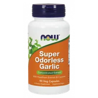 Suplementy naturalne - Now Foods Super Odorless Garlic - Czosnek Bezzapachowy + Głóg + Pieprz Cayenne (90 kaps.) - miniaturka - grafika 1