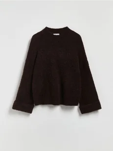 Reserved - Sweter z dodatkiem wełny - ciemnobrązowy - Moda i Uroda OUTLET - miniaturka - grafika 1