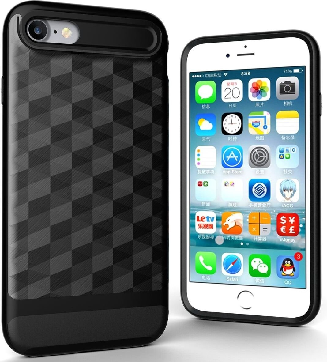 Etui na telefon komórkowy Apple iPhone 8 Backcover Case - Cover 3D Prisma Design Black