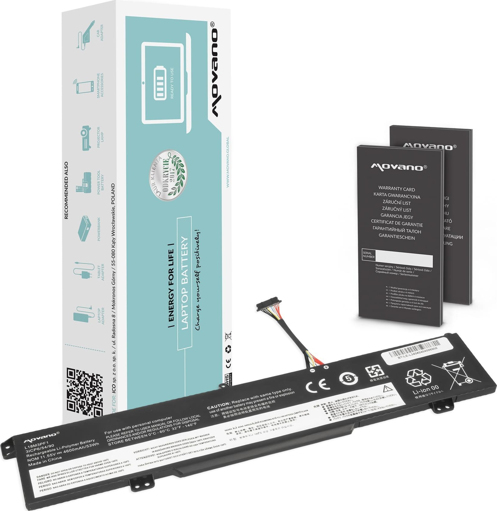 Bateria Movano Bateria Movano do Lenovo IdeaPad L340-15IRH L340-17IRH