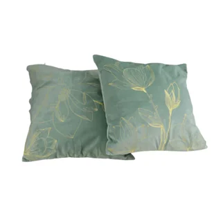 Poduszka welurowa zielona jasna 43 x 43 cm 2 wzory - Poduszki dekoracyjne - miniaturka - grafika 1