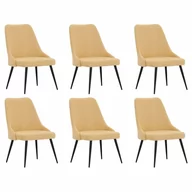 Krzesła - vidaXL Krzesła stołowe 6 szt. żółte tapicerowane tkaniną 3090166 - miniaturka - grafika 1