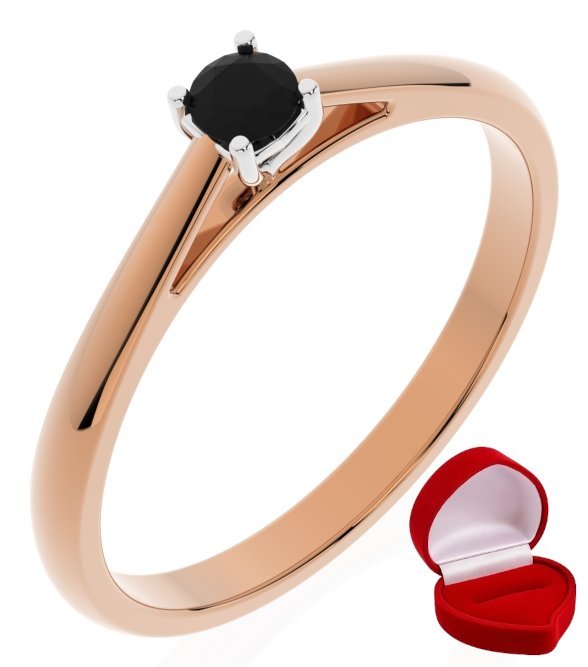 ZŁOTY PIERŚCIONEK ZARĘCZYNOWY 585 14k BRYLANT CZ. 0,09 ct RÓŻOWE ZŁOTO R20