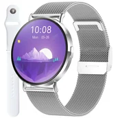 Smartwatch - Zegarek Smartwatch Damski Enter SAT06.111.1411.262-SET srebrny - miniaturka - grafika 1