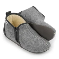 Kapcie męskie - Ireshoes kapcie filcowe męskie szare z naturalną wełną r.43 - miniaturka - grafika 1