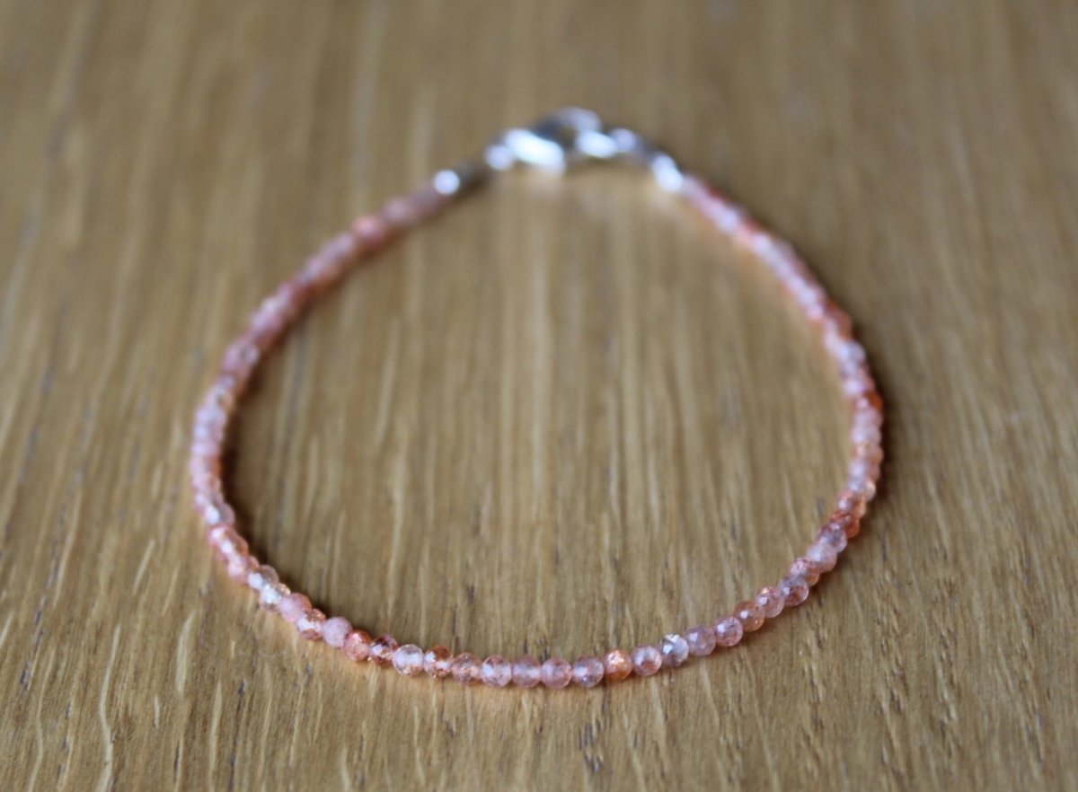 Bransoletka naturalny KAMIEŃ SŁONECZNY fasetowany 2,0mm agalag