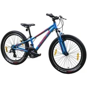 Rowery - Rower młodzieżowy INDIANA X-Pulser 2.4 24 cale dla chłopca Niebiesko-czerwony - miniaturka - grafika 1