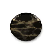 Tace i patery - SZKLANA PATERA DEKORACYJNA TACA 21X2 CM CZARNA - miniaturka - grafika 1