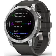 Smartwatch - Garmin Garmin Fenix 7 srebrny z grafitowym paskiem - miniaturka - grafika 1