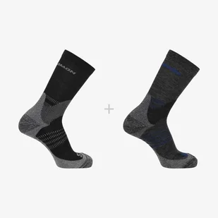 Skarpety Salomon X Ultra Access Crew 2-Pack - anthracite/black rozmiar: m - Skarpety termoaktywne - miniaturka - grafika 1