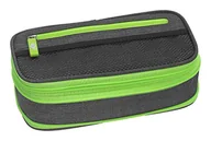 Piórniki - WEDO 24244011 piórnik NEON stretch, z możliwością powiększenia, kilka przegródek, szlufki na długopis, w tym plan lekcji, szary neonowy zielony - miniaturka - grafika 1