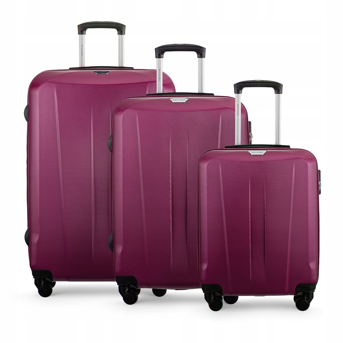 PUCCINI Zestaw Komplet WALIZEK Podróżnych ABS Na Kółkach 3w1 ABS03 3B