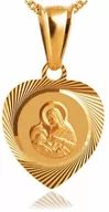 Dewocjonalia - Srebrny Medalik 925 Złocony Matka Boska z Łańcuszkiem Grawer - miniaturka - grafika 1