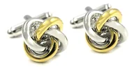 Spinki do mankietów i krawatów - Spinki do mankietów - złoto-srebrne węzełki U134 - miniaturka - grafika 1