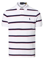 Koszulki męskie - Polo Ralph Lauren - Męska koszulka polo  Custom Slim Fit, biały|wielokolorowy - miniaturka - grafika 1
