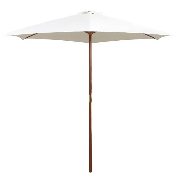 Elegancki Parasol Drewniany 270x270 cm, Kolor: Śmietankowy
