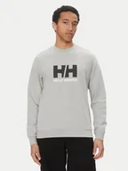 Bluzy męskie - Helly Hansen Bluza Logo Crew 30395 Szary Regular Fit - miniaturka - grafika 1