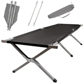Meble turystyczne - Łóżko polowe składane turystyczne kanadyjka czarne 150kg Kik Sp. z o. o. Sp. k. - miniaturka - grafika 1