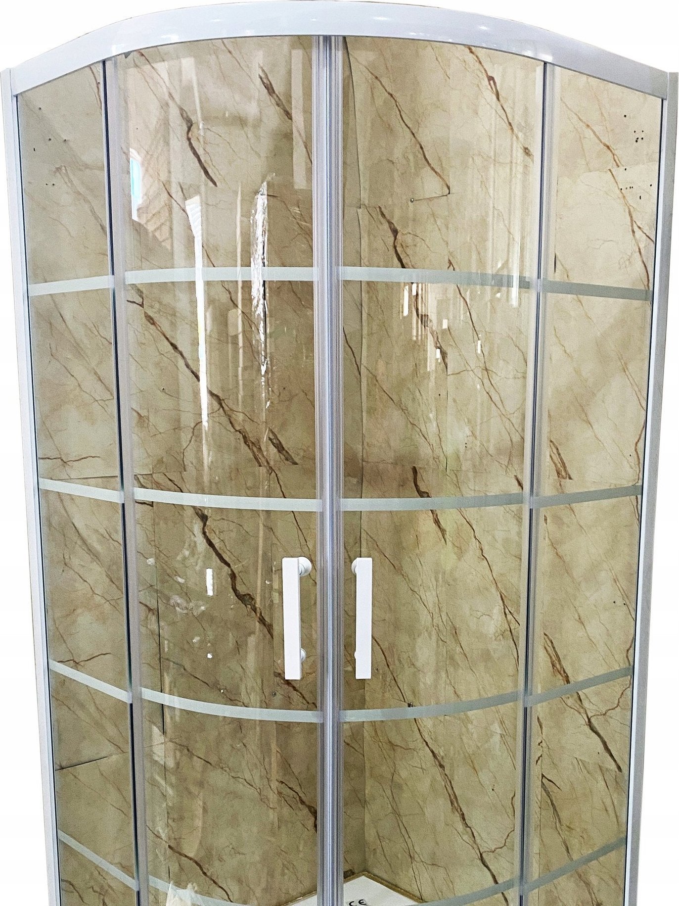Toule Szklana kabina prysznicowa biała LOFT w duże szprosy 90x90 szk_lisa90_bia