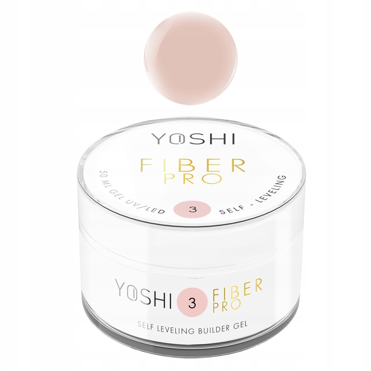 YOSHI Żel Budujący do paznokci UV LED mleczny clear nude FIBER PRO No3 50ml