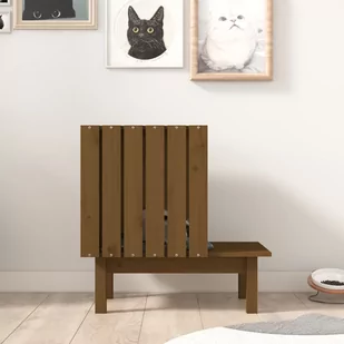 Vidaxl Domek Dla Kota, Miodowy Brąz, 60X36X60 Cm, Lite Drewno Sosnowe - Legowiska dla kotów - miniaturka - grafika 1