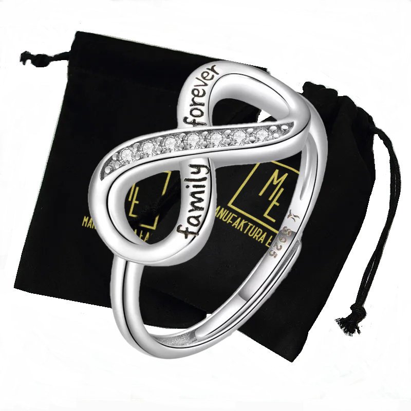 Pierścionek Srebrny Rodzina Nieskończoność 925 Damski Prezent Manufaktura Łącka/ Manufaktura Łącka