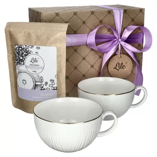 Filiżanka porcelanowa (2 szt.) biała z kawą Lile Nerii LI-080G - Filiżanki - miniaturka - grafika 1