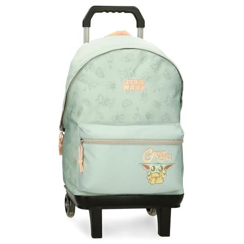 Star Wars Joumma Grogu Plecak szkolny, dostosowany do wózka, zielony, 31 x 44 x 15 cm, poliester, 20,46 l, zielony, plecak szkolny, możliwość dopasowania do wózka, ZIELONY, Plecak szkolny dostosowany