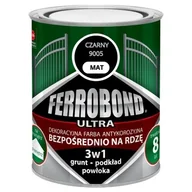 Farby do metalu - Farba antykorozyjna na rdzę 3w1 Ferrobond Ultra RAL9005 Czarny matowy 2,5 L - miniaturka - grafika 1
