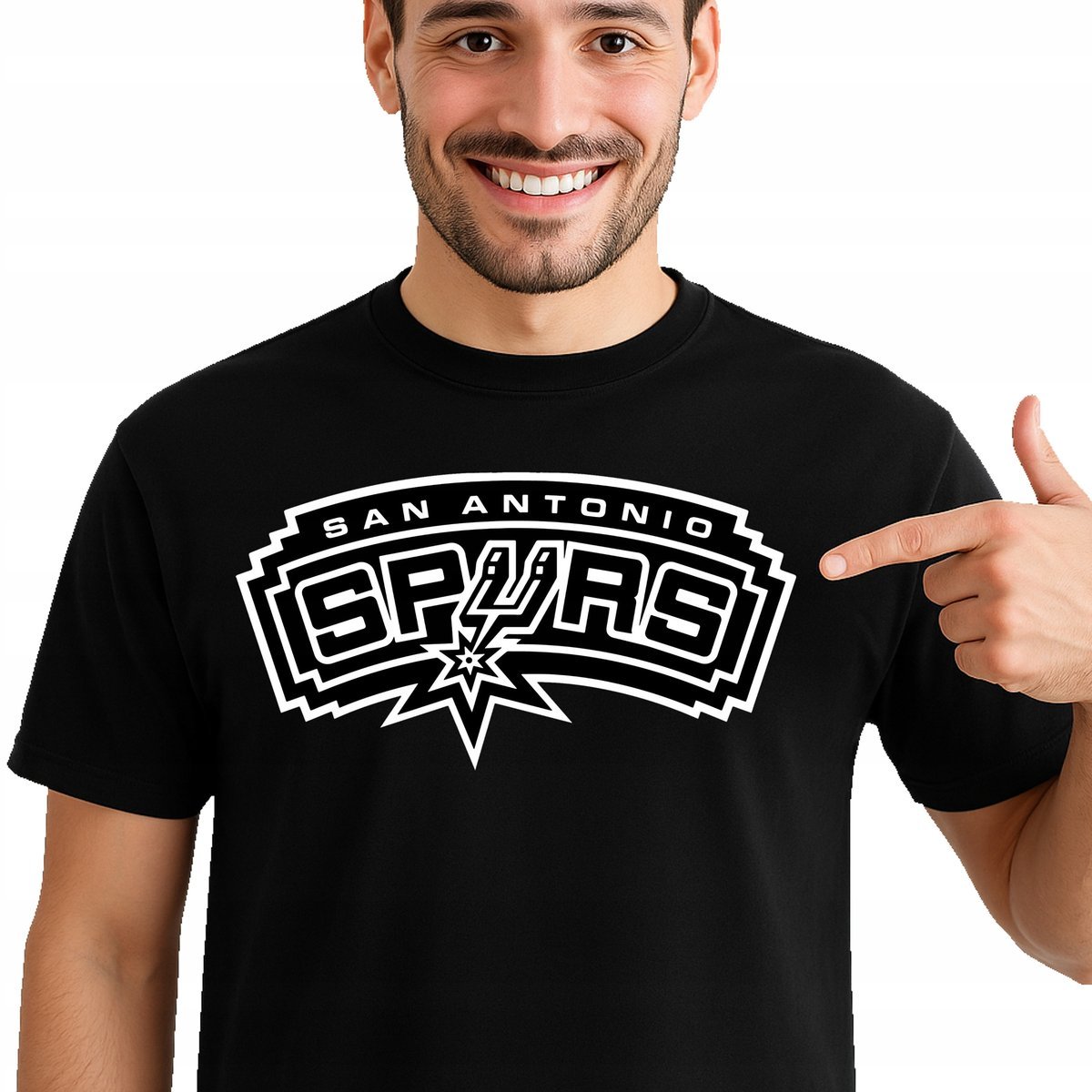 T-Shirt KOSZULKA SAN ANTONIO SPURS PREZENT Premium Dla Fana XL 0489 CZARNA