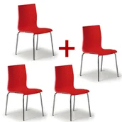 Fotele i krzesła biurowe - B2B Partner Krzesło plastikowe PERFO 3+1 GRATIS, czerwone 4x1850 red - miniaturka - grafika 1