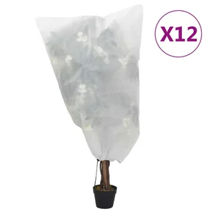 vidaXL Kaptury na rośliny, ze ściągaczami, 12 szt., 70 g/m², 0,8x1 m - Agrowłókniny - miniaturka - grafika 1