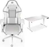 Fotele gamingowe - Fotel Endorfy Fotel Endorfy Scrim OWH EY8A007 biały + Biurko Atlas L Electric Białe 150cm x 78cm - miniaturka - grafika 1