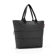 Torby i wózki na zakupy - Torba shopper e1, glossy dots black RRJ7075 - miniaturka - grafika 1