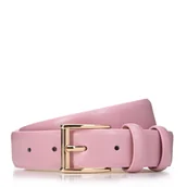 Paski - Klasyczny damski pasek skórzany różowy - miniaturka - grafika 1