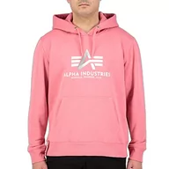 Bluzy męskie - ALPHA INDUSTRIES Męska bluza z kapturem, basic, nieprzejrzysta, 49-koralowy czerwony, L - miniaturka - grafika 1