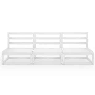 vidaXL 3-osobowa sofa ogrodowa, biała, lite drewno sosnowe - Ławki ogrodowe - miniaturka - grafika 2