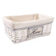 Pozostałe akcesoria do uprawy roślin - Szuflada wiklinowa z materiałem biała 32 x 20 x 12 cm - miniaturka - grafika 1