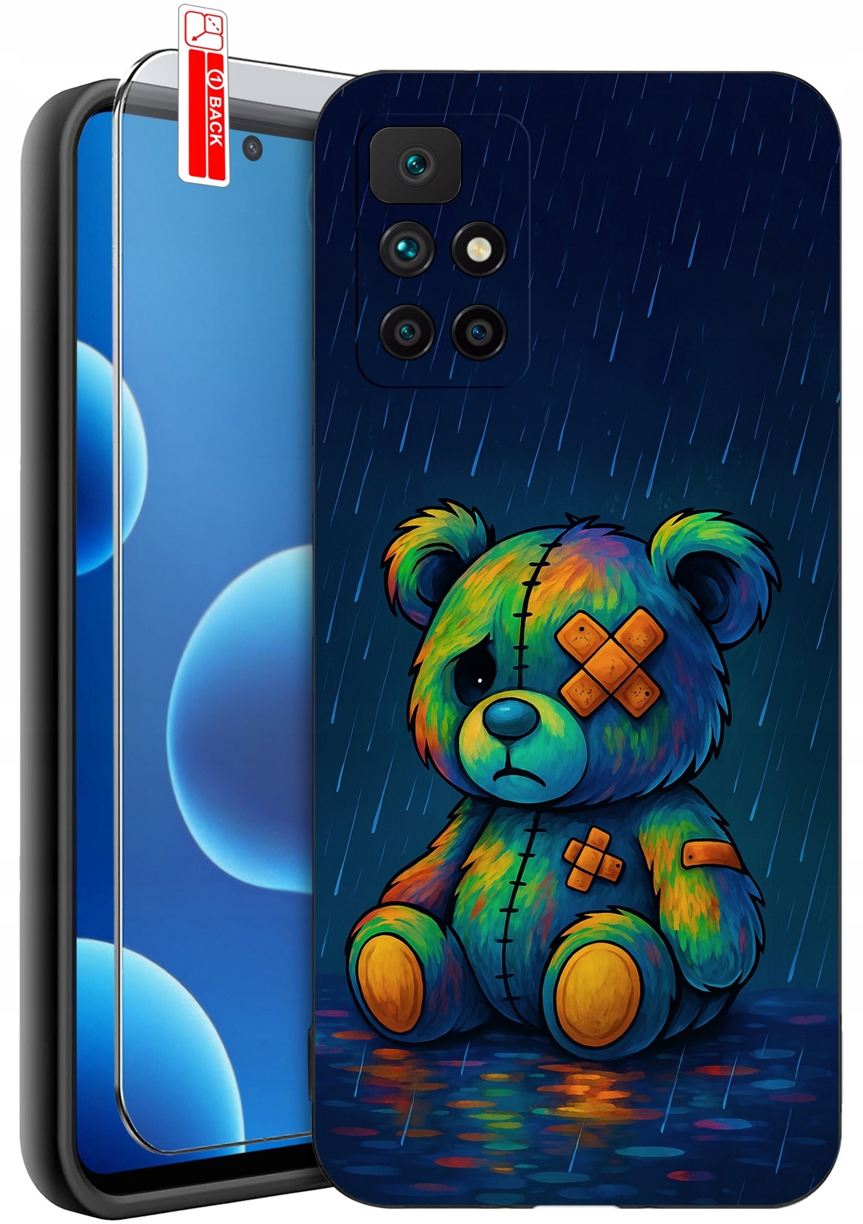 krainaGSM Etui Do Xiaomi Redmi 10 Wzory Silikonowe Matt Case + Szkło 9H