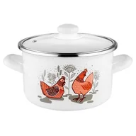 Garnki - Garnek emaliowany prosty RUBINKA pokrywka 20 cm 3,7 l - miniaturka - grafika 1