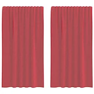Zasłony - vidaXL Zasłony z woalu z kieszeniami na drążek 2 szt. Wino czerwone - miniaturka - grafika 1