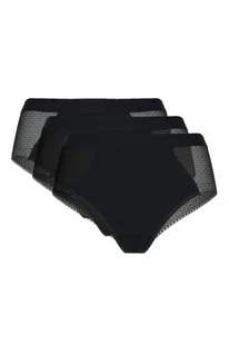 Janka/S brazyliany z koronkowym tyłem trójpak (kolor czarny, rozmiar 40) - Majtki damskie - miniaturka - grafika 1