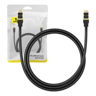 Kable miedziane - Kabel sieciowy kat. 8 Baseus Ethernet RJ45, 40Gbps, 1m (czarny) - miniaturka - grafika 1