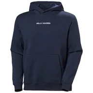 Bluzy męskie - Męska Bluza HELLY HANSEN COTTON FLEECE HOODIE 54159_597 – Granatowy - miniaturka - grafika 1