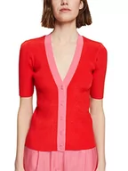Swetry damskie - ESPRIT Sweter kardigan damski, 631/czerwony 2, L - miniaturka - grafika 1