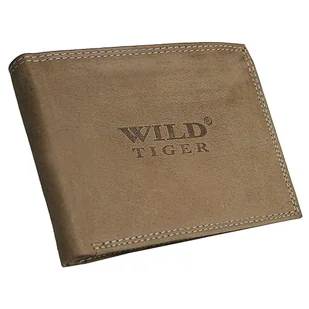 Portfel męski poziomy Wild Tiger  - jasnobrązowy - Portfele - miniaturka - grafika 1