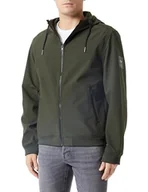 Kurtki męskie - Bestseller A/S Męska kurtka buforowa JJERECYCLE RAW z kapturem NOOS, czarna, XXL, czarny - miniaturka - grafika 1