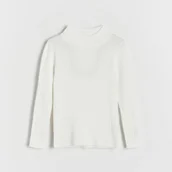 Swetry dla dziewczynek - Reserved - Sweter w prążek - złamana biel - miniaturka - grafika 1